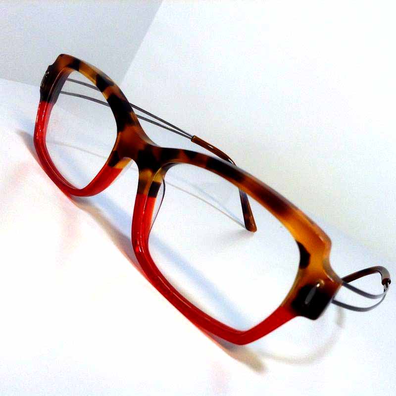 Création originale lunette rouge orange Optique Pacheco - Optique Pacheco