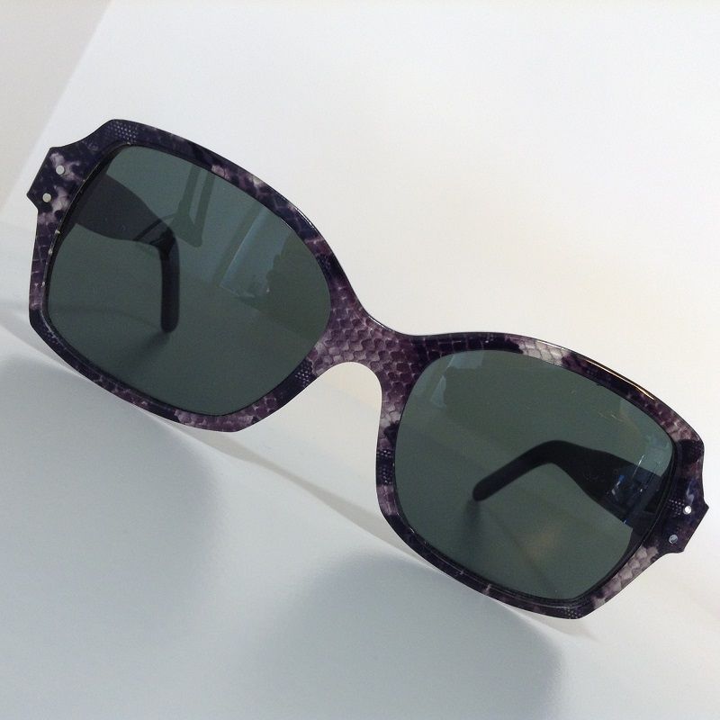 Création originale lunette soleil violette Optique Pacheco - Optique Pacheco